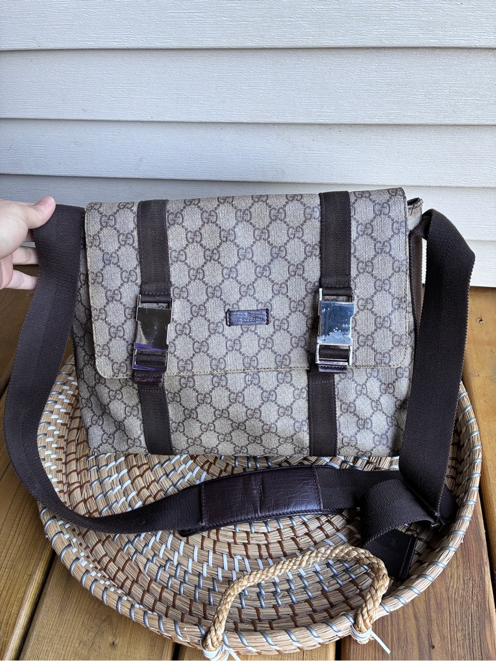 Gucci Brown GG Canvas Messenger Bag